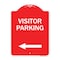 Signmission Reserved Parking Visitor Parking Arrow Pointing Left, Red & White Alum, 18" x 24", RW-1824-23024 A-DES-RW-1824-23024 - alternate 1